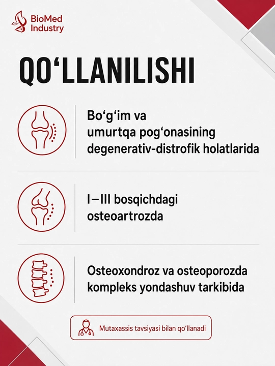 XONDROFORS — bo‘g‘im va suyaklar salomatligini qo‘llab-quvvatlash uchun, 30 tabletka