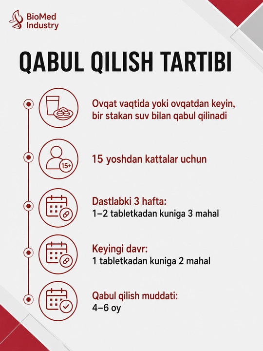XONDROFORS — bo‘g‘im va suyaklar salomatligini qo‘llab-quvvatlash uchun, 30 tabletka