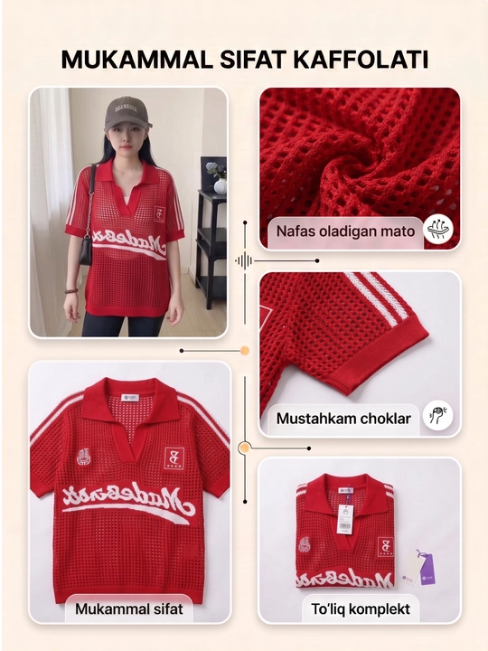 Trikotaj mesh polo futbolka-nafas oluvchi, S-2XL, ayollar va qizlar uchun