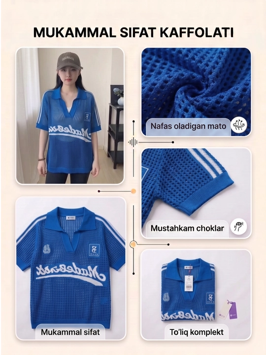 Trikotaj mesh polo futbolka-nafas oluvchi, S-2XL, ayollar va qizlar uchun