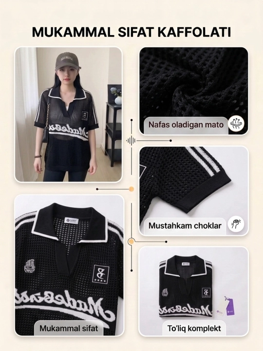 Trikotaj mesh polo futbolka-nafas oluvchi, S-2XL, ayollar va qizlar uchun