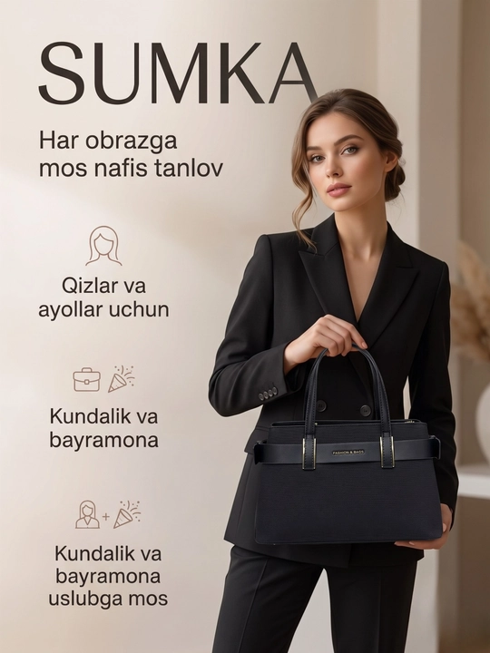 Ofis va kundalik kiyinish uchun nafis dizaynga ega zamonaviy ayollar sumkasi