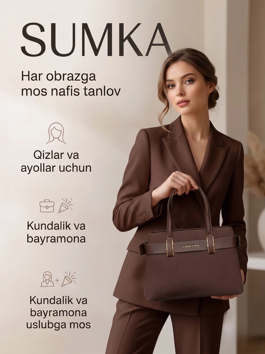 Ofis va kundalik kiyinish uchun nafis dizaynga ega zamonaviy ayollar sumkasi