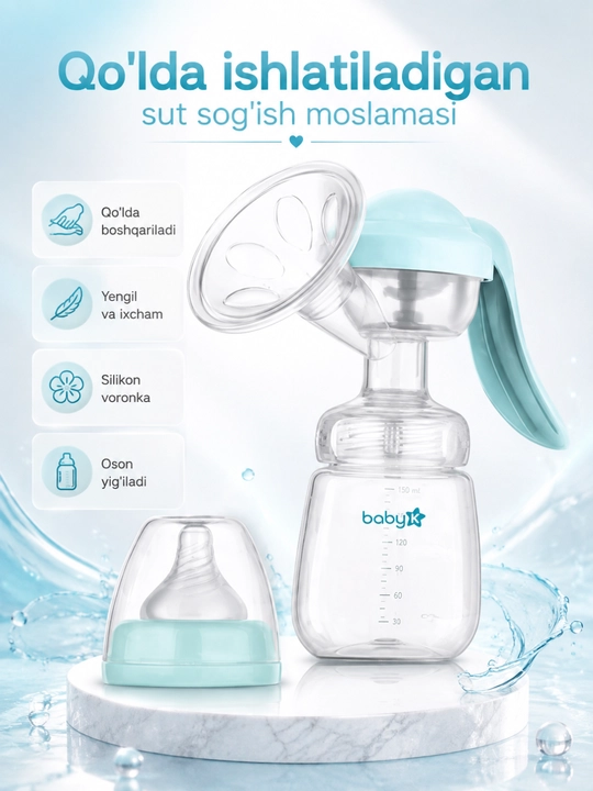 BabyK Harmony BB-003 Qo'lda ishlatiladigan ko'krak suti sog'ish moslamasi