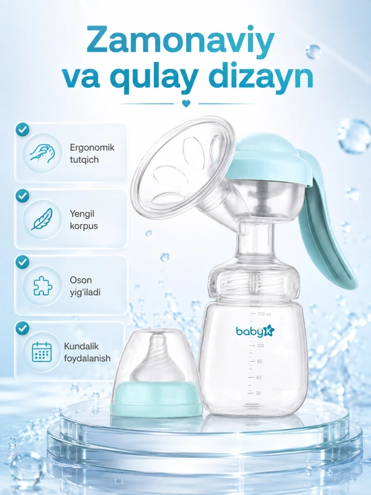BabyK Harmony BB-003 Qo'lda ishlatiladigan ko'krak suti sog'ish moslamasi