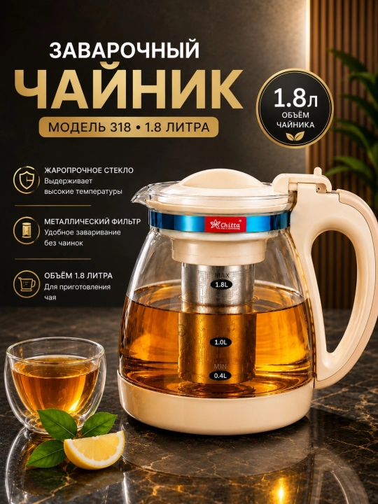 Shisha damlama choynak metall filtrli issiqqa chidamli choy damlagich - 