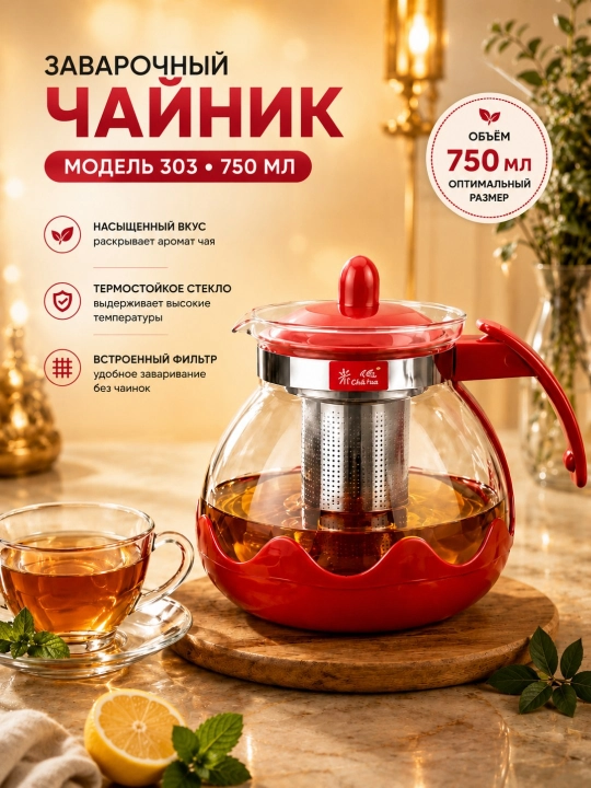 Shisha damlama choynak metall filtrli issiqqa chidamli choy damlagich - 