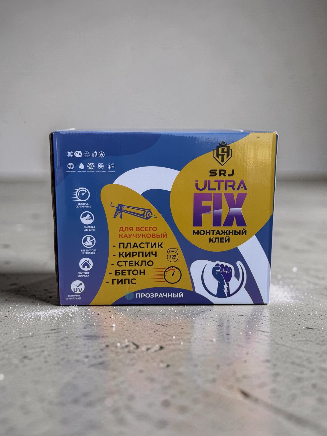 SRJ ULTRA FIX montaj yelimi — shaffof, kauchukli, universal yelim, 330 ml, 315 gramm