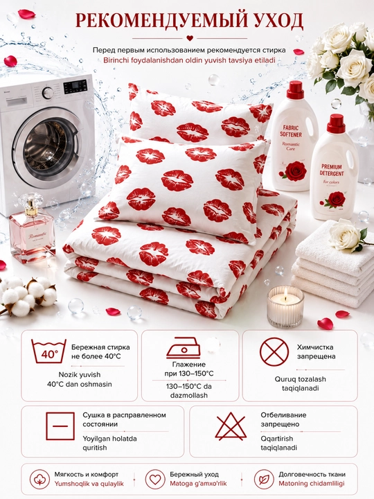 Комплект постельного белья, двуспальный, размер 220×220 см, наволочки 50×70 см