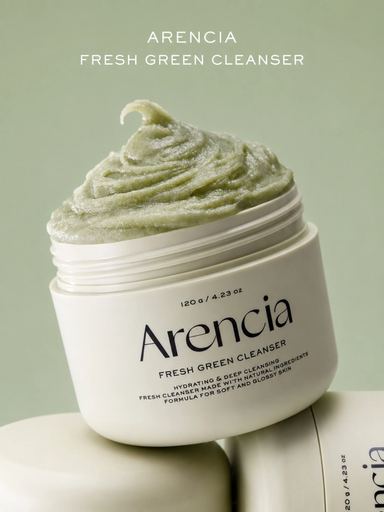 Arencia Fresh Green Rice Mochi Cleanser, очищающее средство для умывания лица 120 г, Корея - 