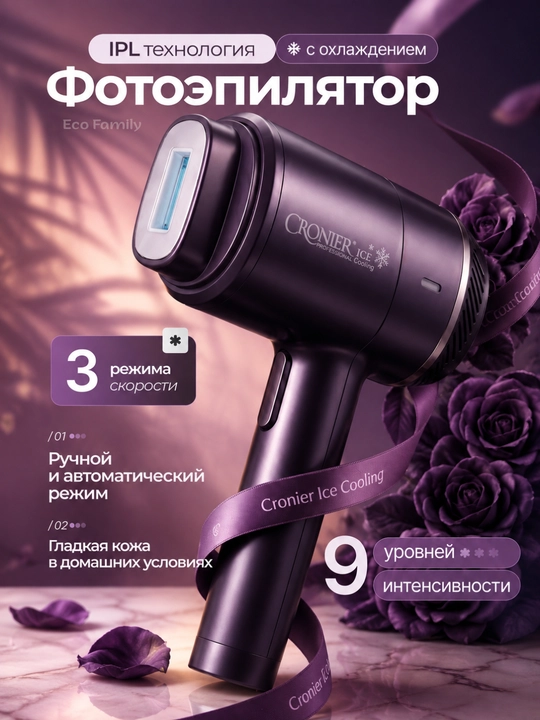 Фотоэпилятор CRONIER для домашнего использования, лазерный эпилятор - 