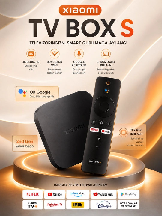 Xiaomi TV Box S (2-го поколения) / Xiaomi TV Stick — Смарт ТВ медиаплеер 4K Ultra HD - 