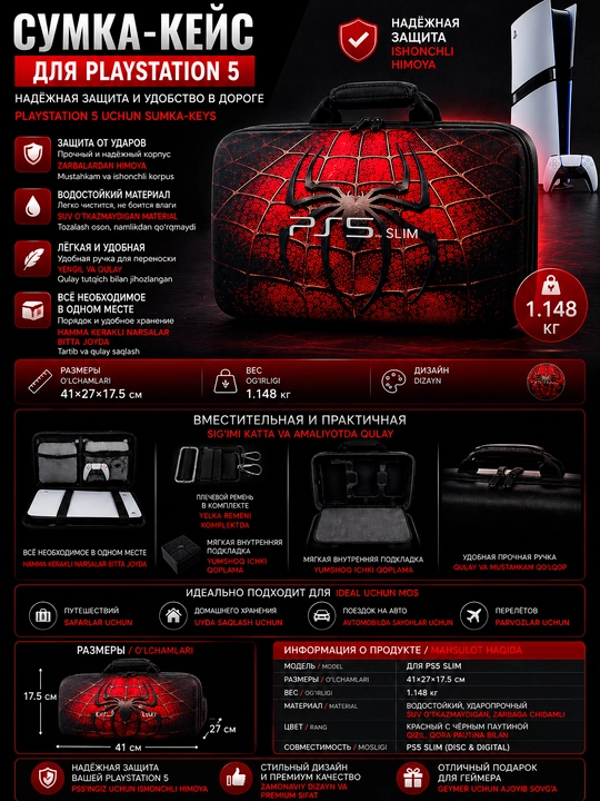 Футляр для PS5 PS5 Slim PS5 Pro PSP