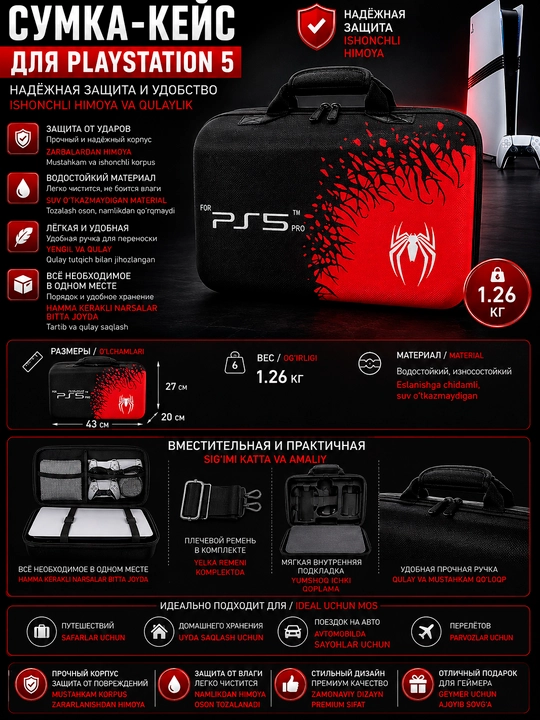 Футляр для PS5 PS5 Slim PS5 Pro PSP