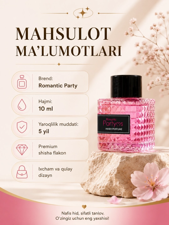 Romantic Party intim parfyumeri (10 ml) intim va tana a’zolari uchun