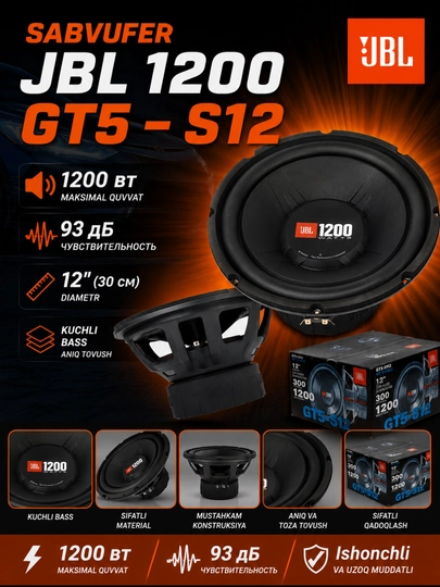 Sabvufer JBL 1200 GT5 - S12, 1200 Vt - 