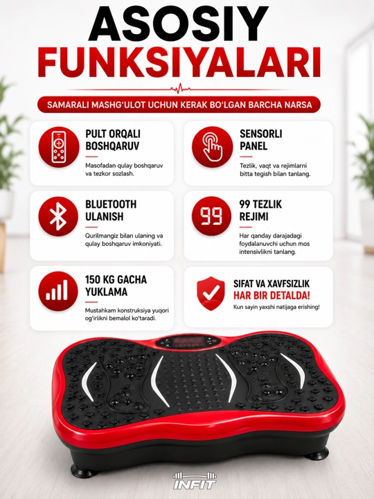 Vibroplatforma oson ozish, vazn tashlash va fitnes uchun, sport trenajyori, kardio stepper