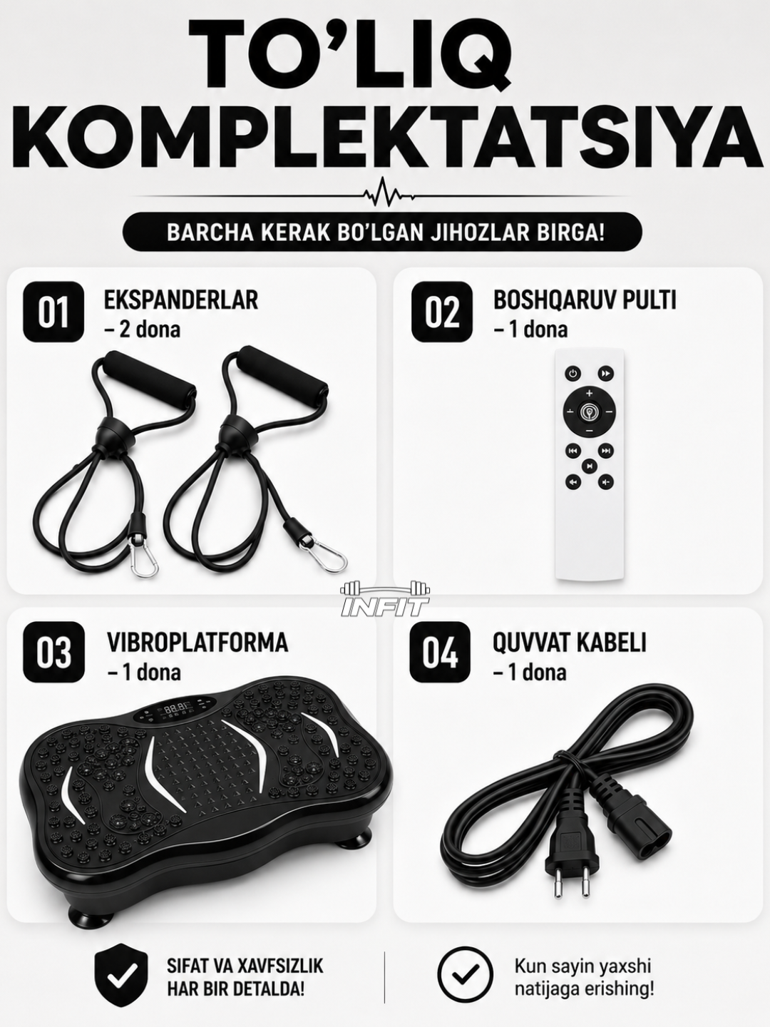 Vibroplatforma oson ozish, vazn tashlash va fitnes uchun, sport trenajyori, kardio stepper