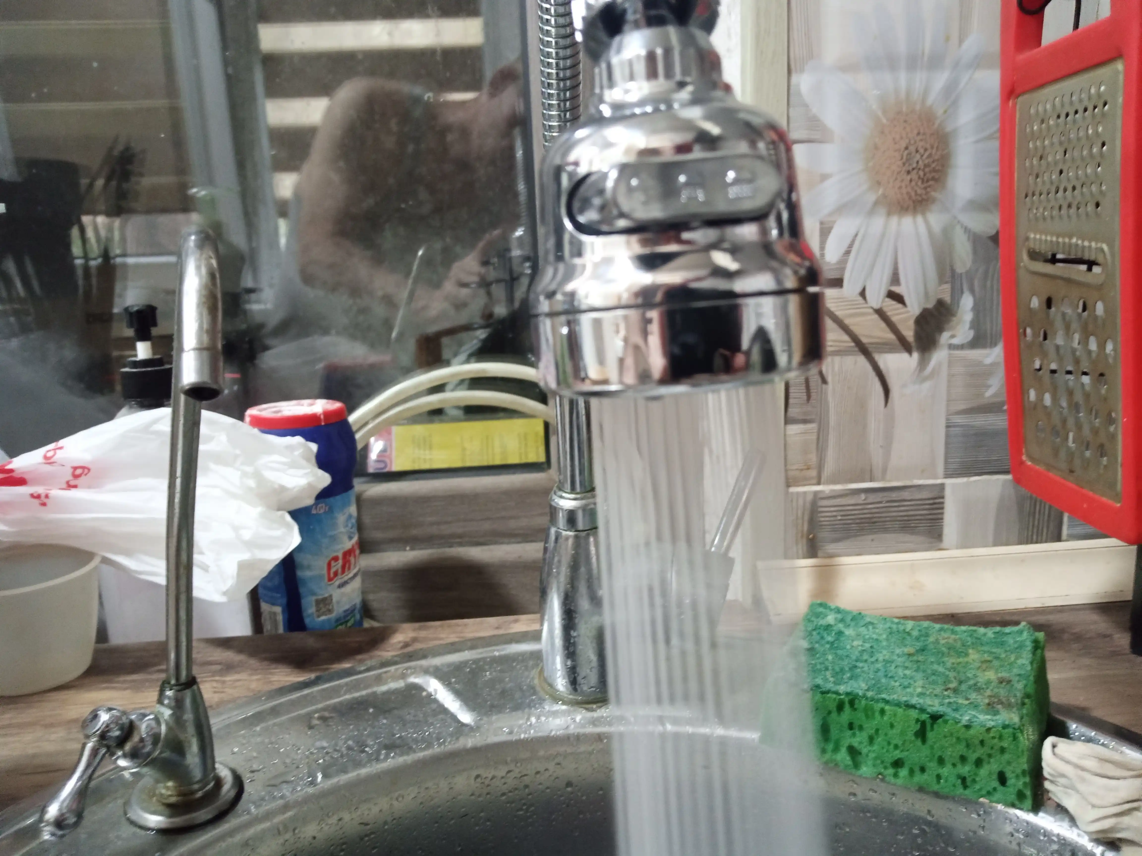 Aerator kran uchi, 3 rejim, 360° aylanish, ABS, xrom, CleanSpace