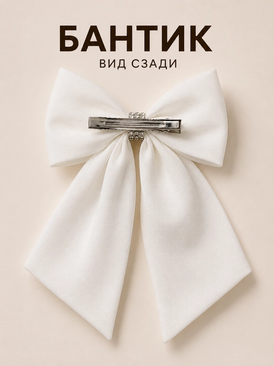 Бант, заколки, заколка для волос, белый бант для школы