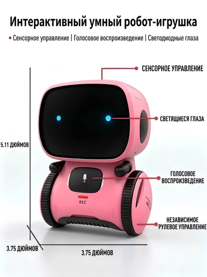 Aqlli robot, sensorli ekranli ovozli interaktiv o'yinchoq, bolalar uchun ideal sovg'a