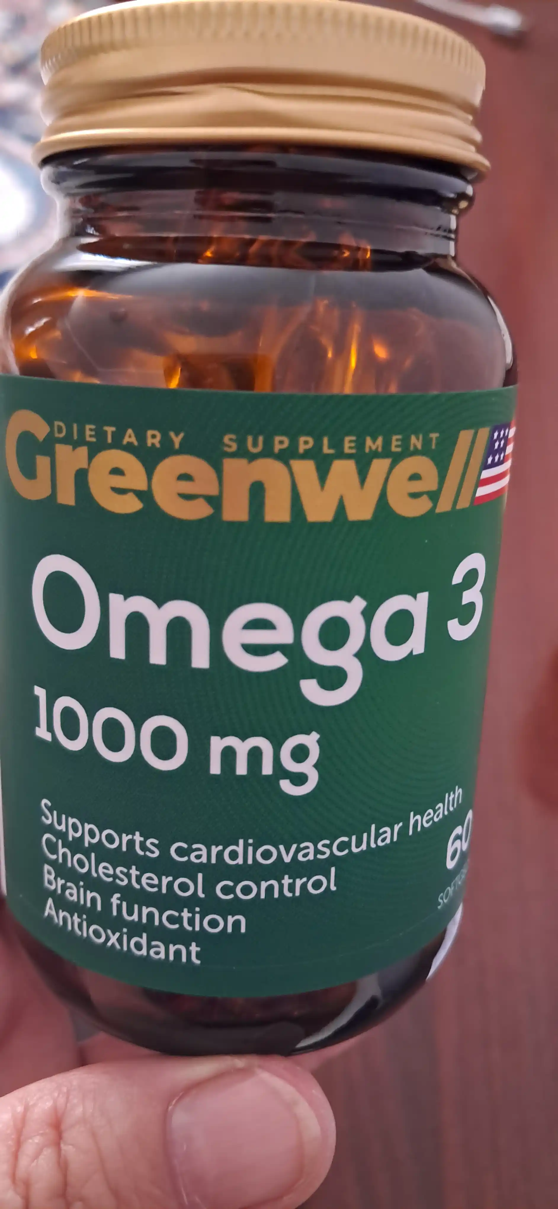 Greenwell Омега-3, 1000 мг – защита сердца и сосудов, энергия и здоровье, 60 шт