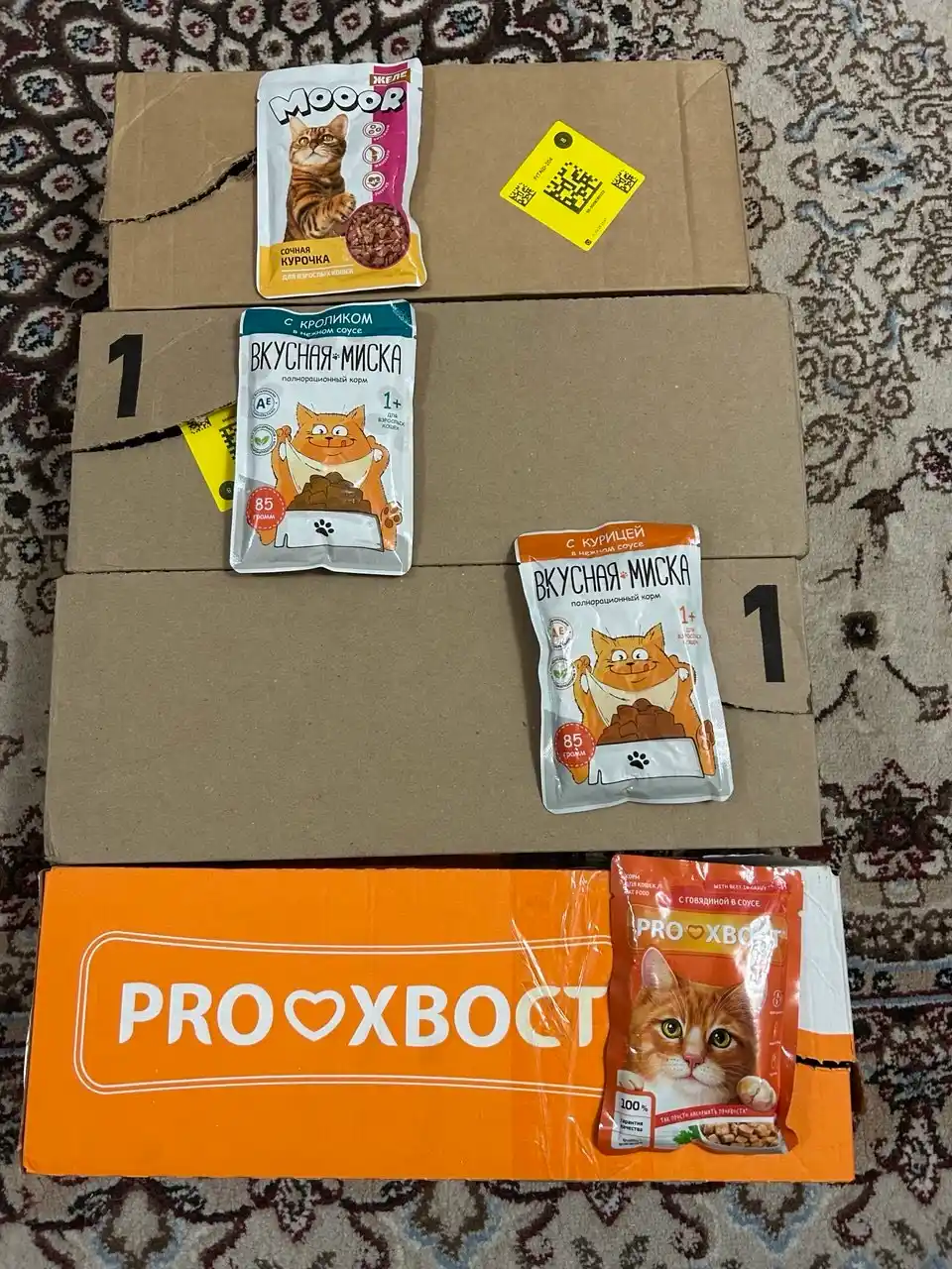 ProХвост mushuklar uchun nam yem, sousda mol go‘shti bilan, 85 gr 28 dona