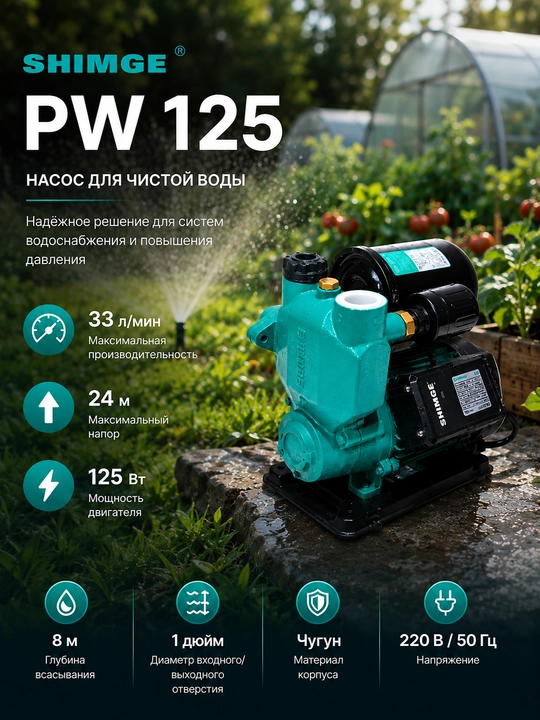 Suv nasosi  Shimge PW 125/250 - 