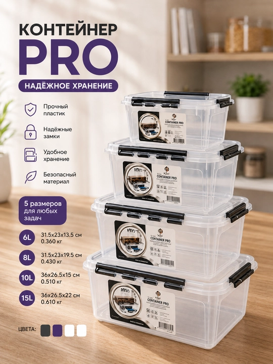PRO konteyner, 5 litr, 6 litr, , 8 litr, 10 litr, 15 litr