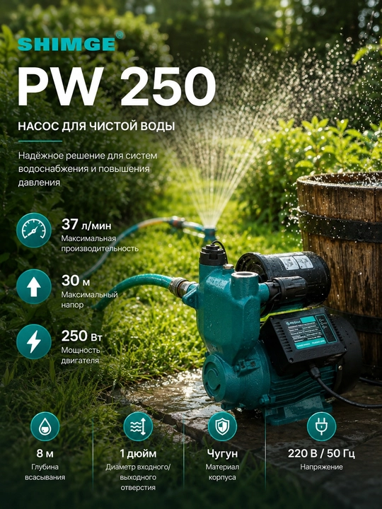 Водяной насос Shimge PW 125/250