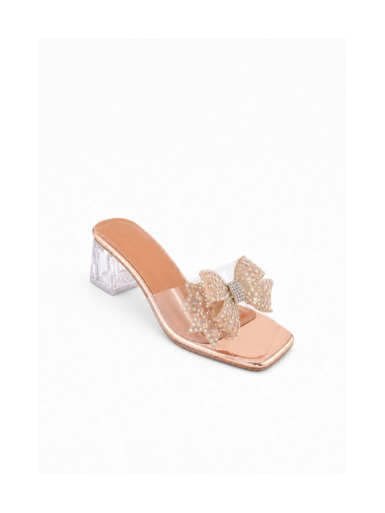 Женские прозрачные шлепанцы с бантом-бабочкой и кристаллами Elegant Butterfly - 