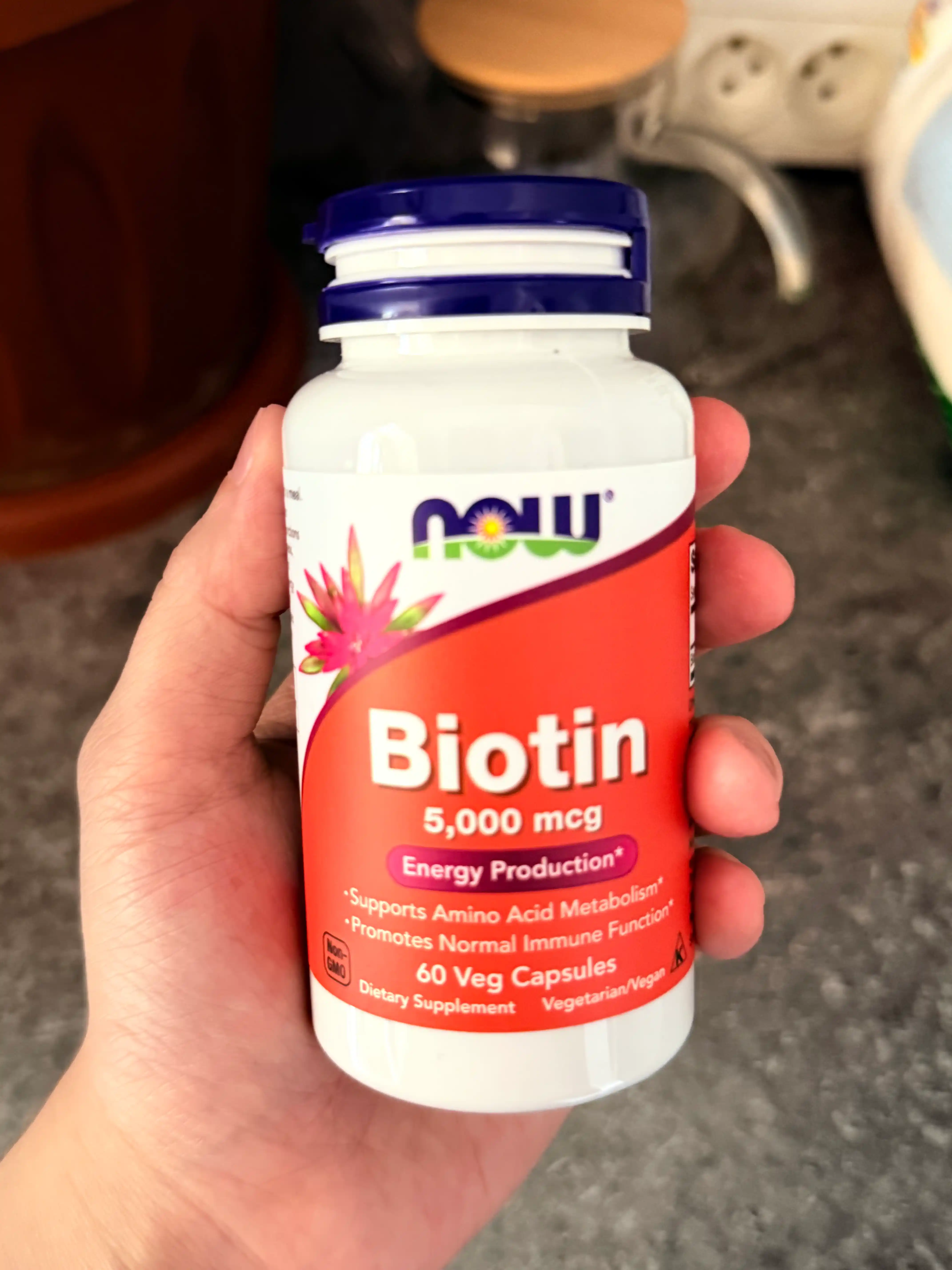 NOW Supplements, biotin 5000 mkg, aminokislotalar almashinuvi, 60 kapsulalar
