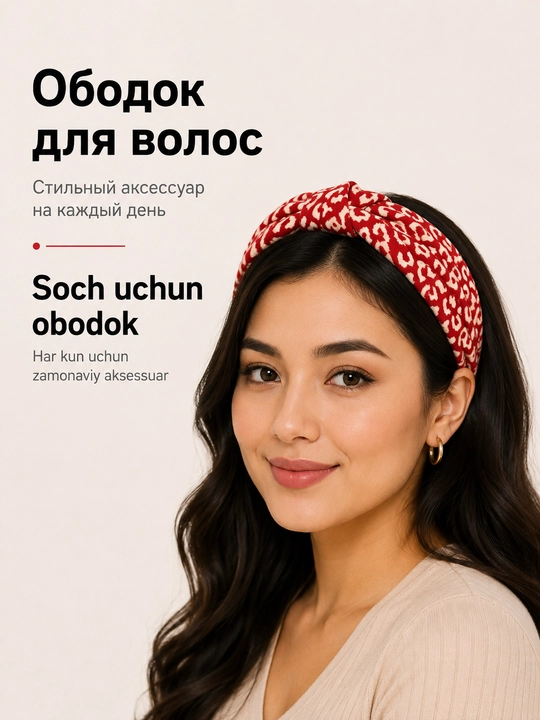 Ободок для волос, мягкий, тканевый, со стразами, камнями, мехом