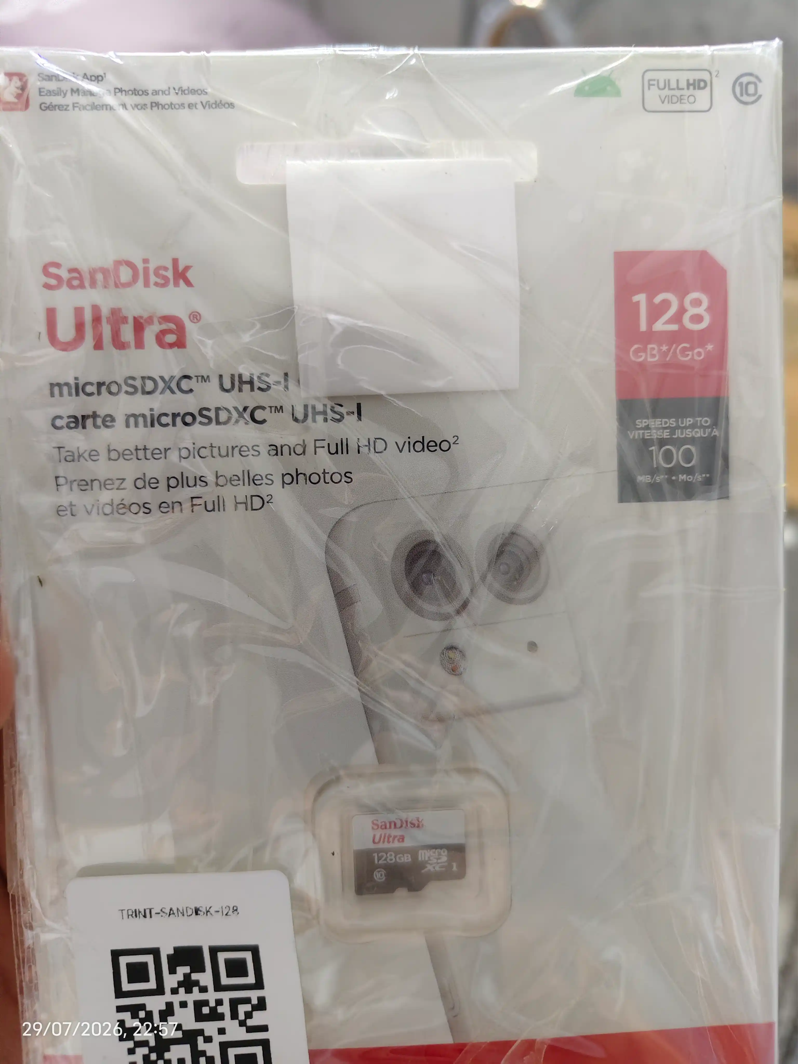 SanDisk Ultra microSD 16/64/128 GB xotira kartasi, A1, UHS-I, 100 MB/s gacha, fleshka