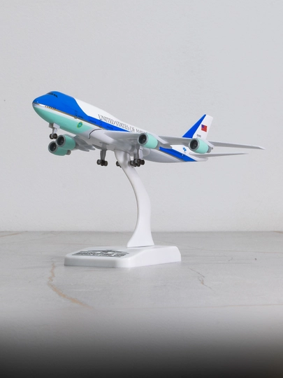 Boeing VC-25A samolyot modeli, AQSH Prezidentining 1-sonli borti, 20 sm, shassi, metall+plastik - 
