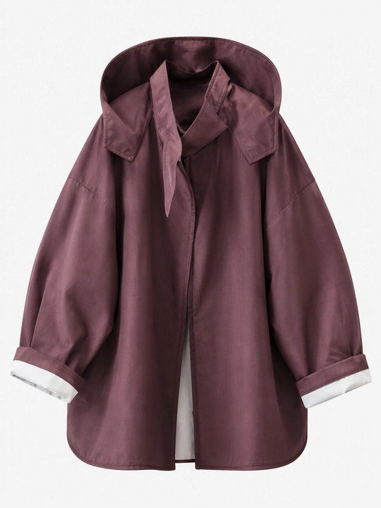 Ayollar vetrovkasi, kapyushonli kurtka, trench oversize, M–4XL — ELLY FASHION