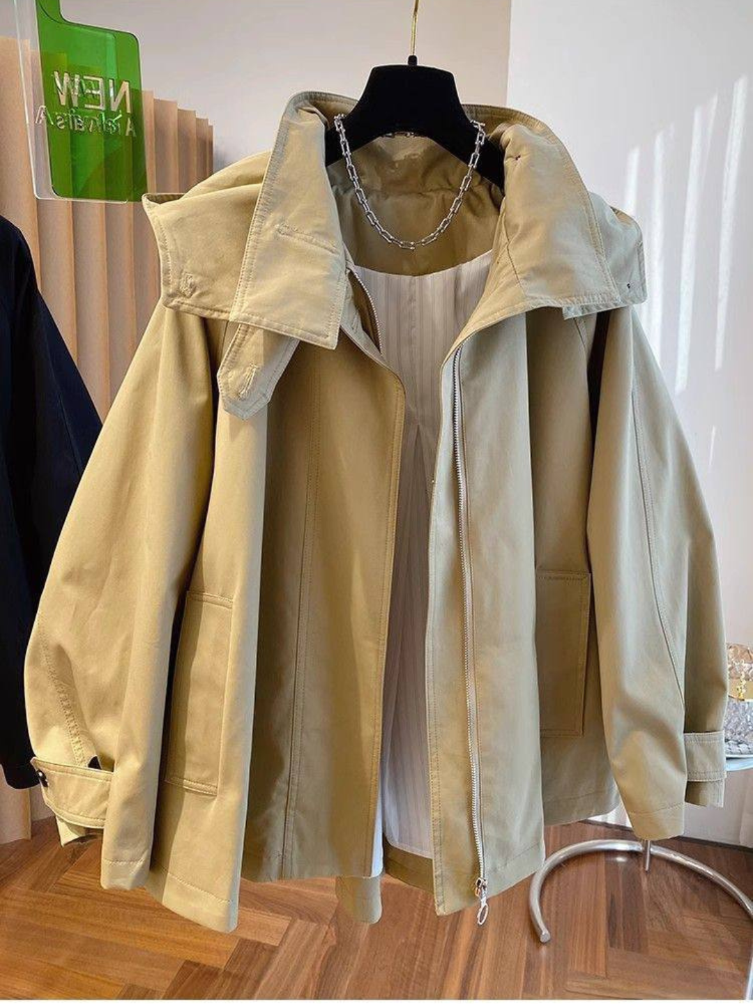 Ayollar vetrovkasi, kapyushonli kurtka, trench oversize, M–4XL — ELLY FASHION