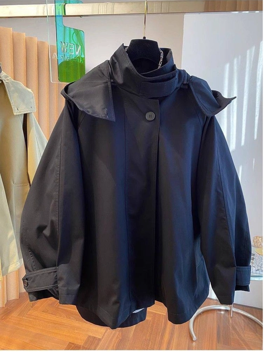 Ayollar vetrovkasi, kapyushonli kurtka, trench oversize, M–4XL — ELLY FASHION