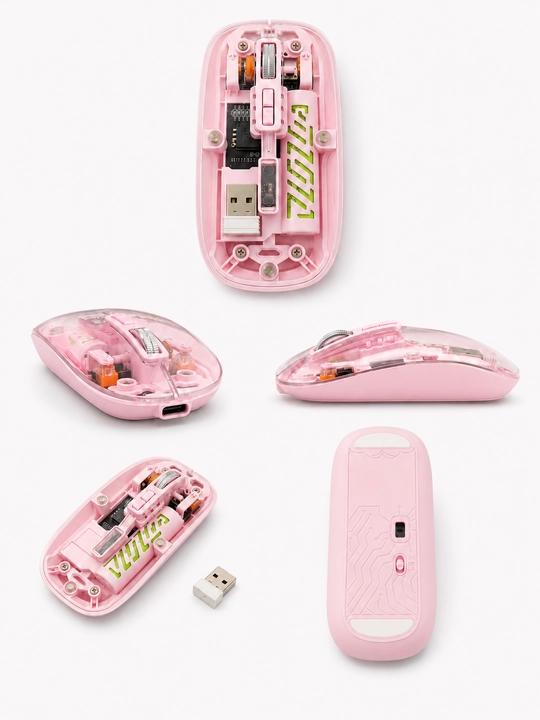 Simsiz shaffof sichqoncha USB va Bluetooth, kovrik sovg‘a