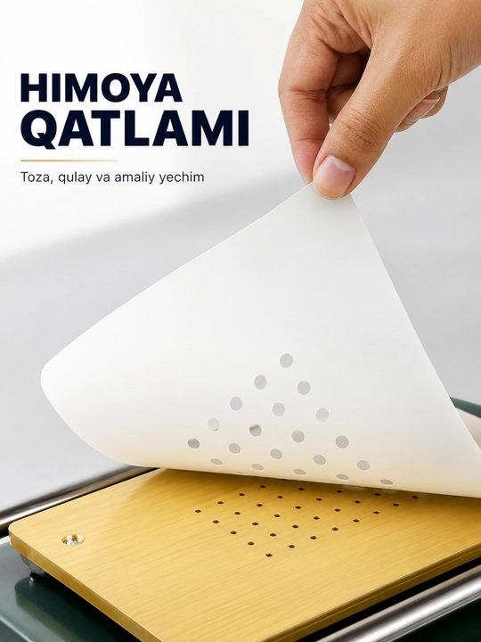 Issiqlik pressi uchun himoya qatlami, silikon taglik, teshikli va issiqqa chidamli - 