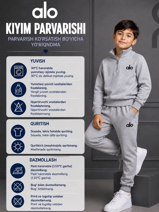 O‘g‘il bolalar uchun sport kostyumi, bolalar sport kiyimi, ikkilik mashg‘ulot kostyumi