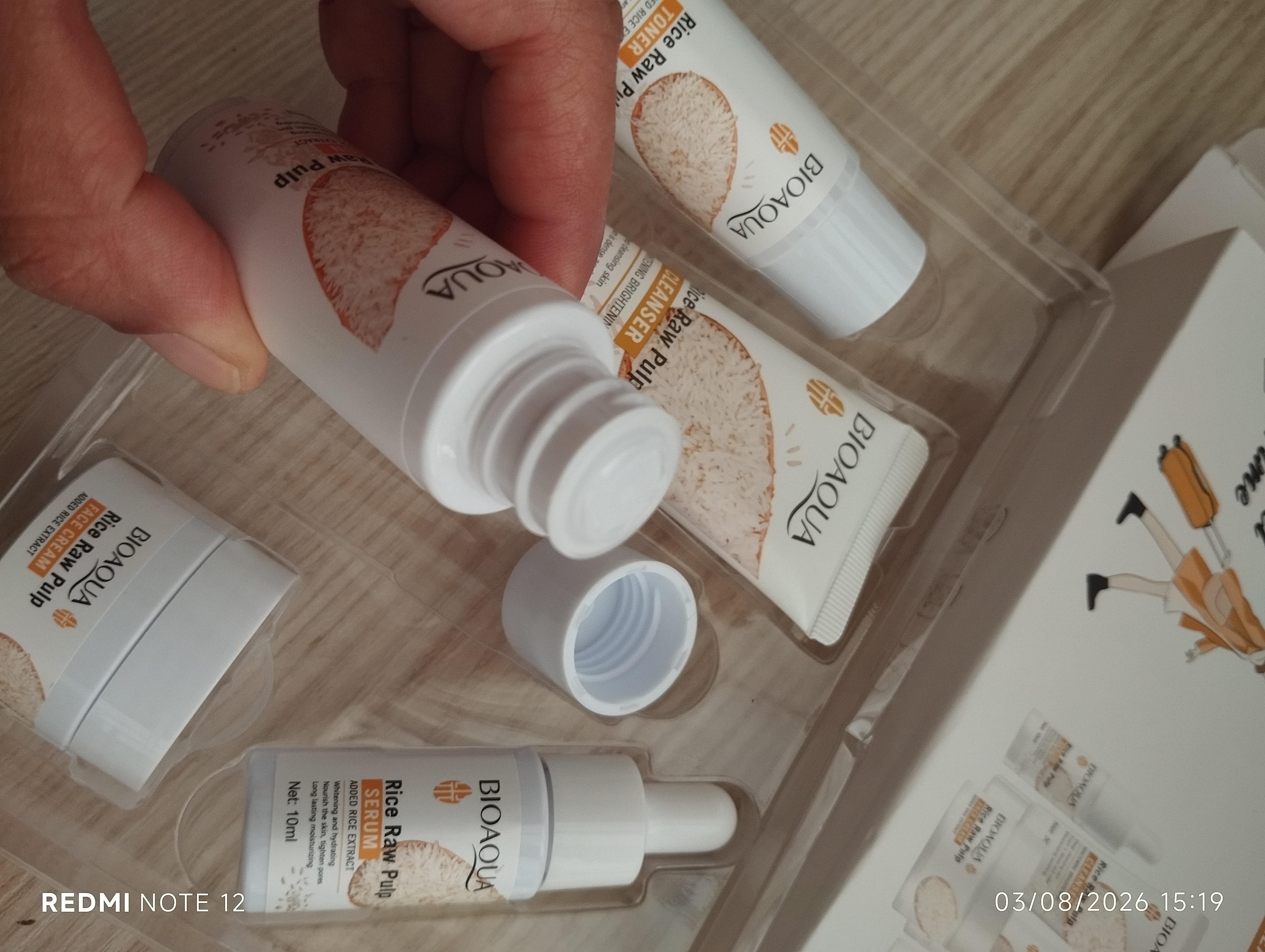 Набор для ухода за лицом Bioaqua с экстрактом риса, рисовый скраб 5 в 1