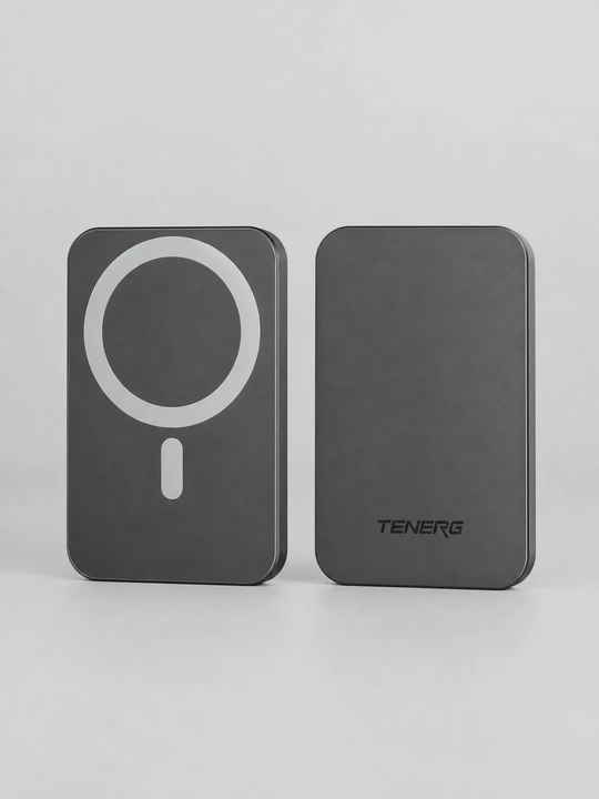 Magnitli Power Bank TENERG 5000 mA/soat 15 Vt MagSafe kumush rang