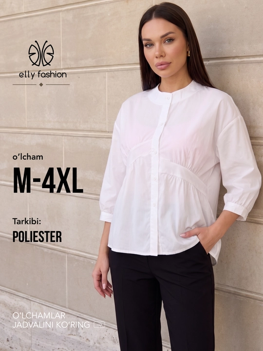Erkin ayollar ko‘ylagi, yeng 3/4, katta o‘lchamlar XL–5XL — ELLY FASHION