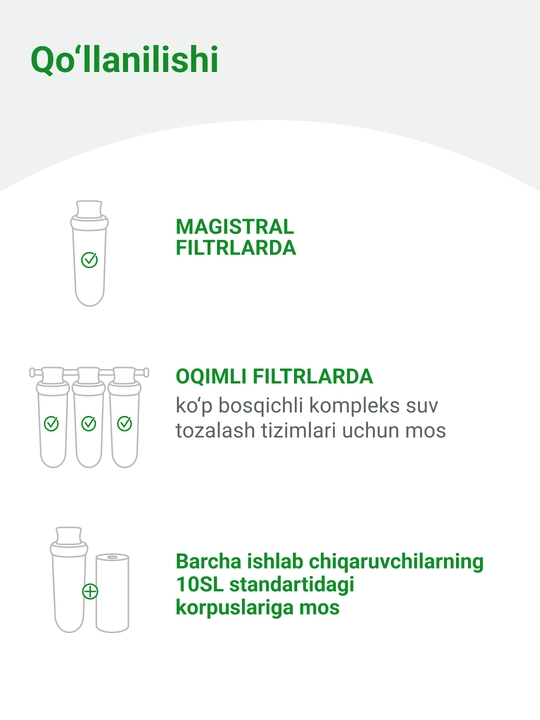 Qattiq suv uchun Geyzer Akvastandart 10SL filtrlari uchun qasmoqdan himoya qiladi
