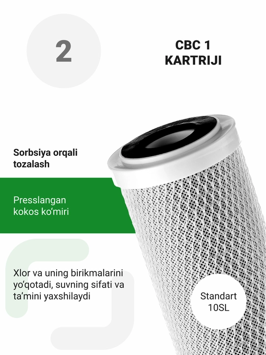 Qattiq suv uchun Geyzer Akvastandart 10SL filtrlari uchun qasmoqdan himoya qiladi