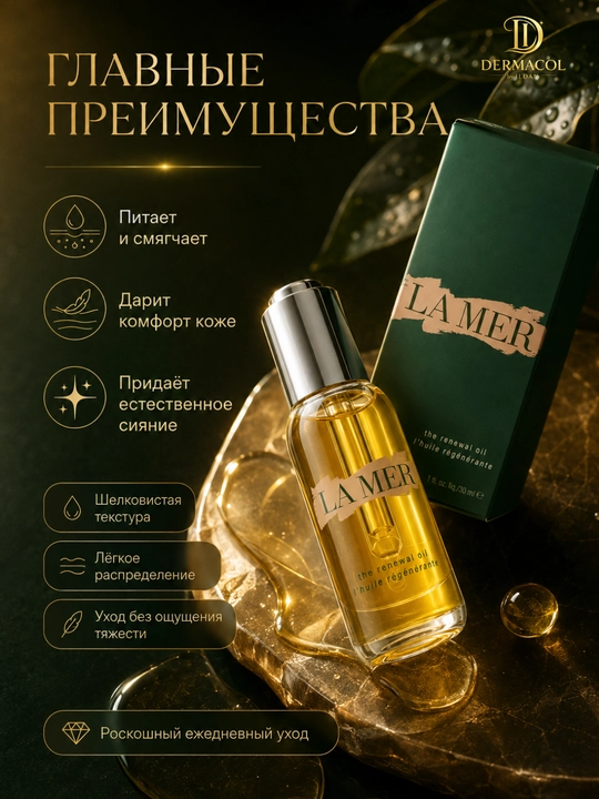 Для утреннего и вечернего ухода за лицом, придающее сияние, Масло La Mer 30 мл