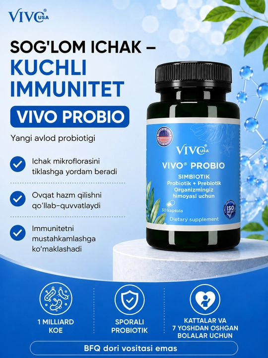 "VIVO PROBIO" probiotik ovqatdan zaharlanish (ichak infeksiyasi)