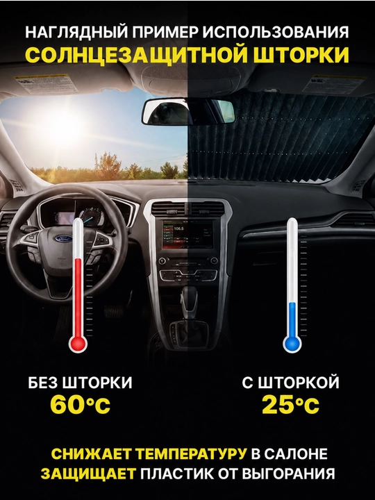 Шторки, зонтик и тонировка лобового стекла автомобиля, универсальный солнцезащитный зонт