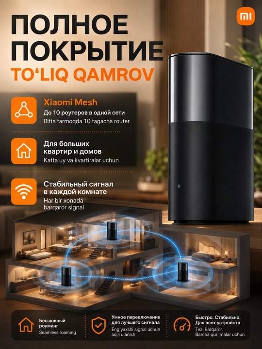 Роутер Xiaomi Wi-Fi 7 BE 3600 / BE3600 PRO, двухдиапазонный